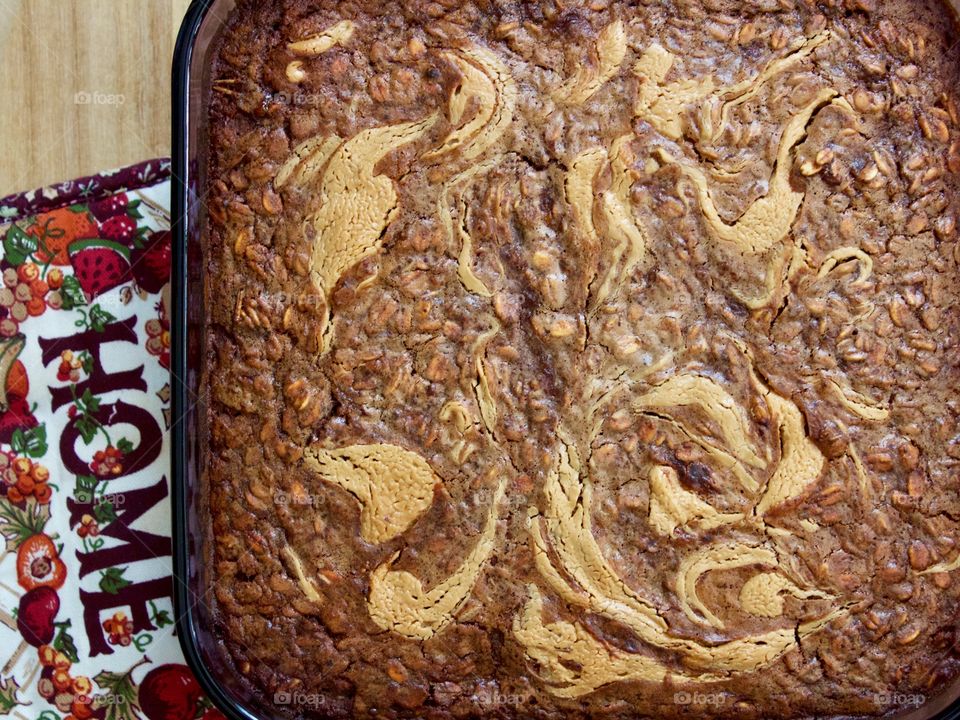 Peanut Butter Brownie Baked Oatmeal 