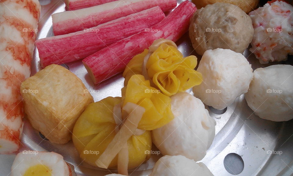 assorted fish ball and squid ball