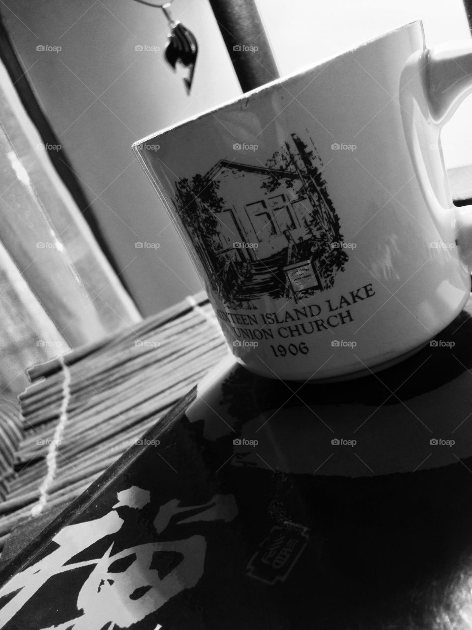 Small coffee in the morning, feeling rest, looking the sun coming out with the name of where I came from on it.
#SixteenIslandLake.