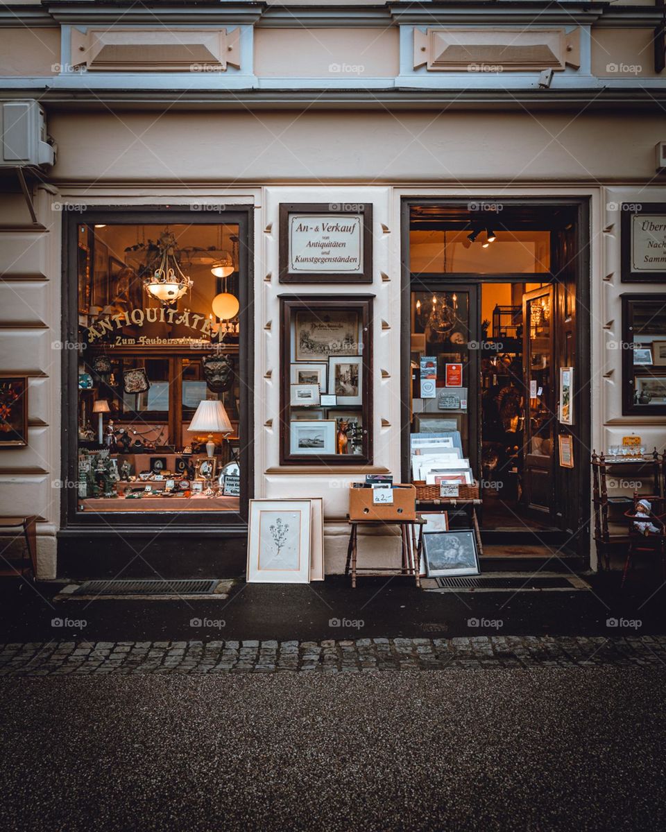 Antique shop facade