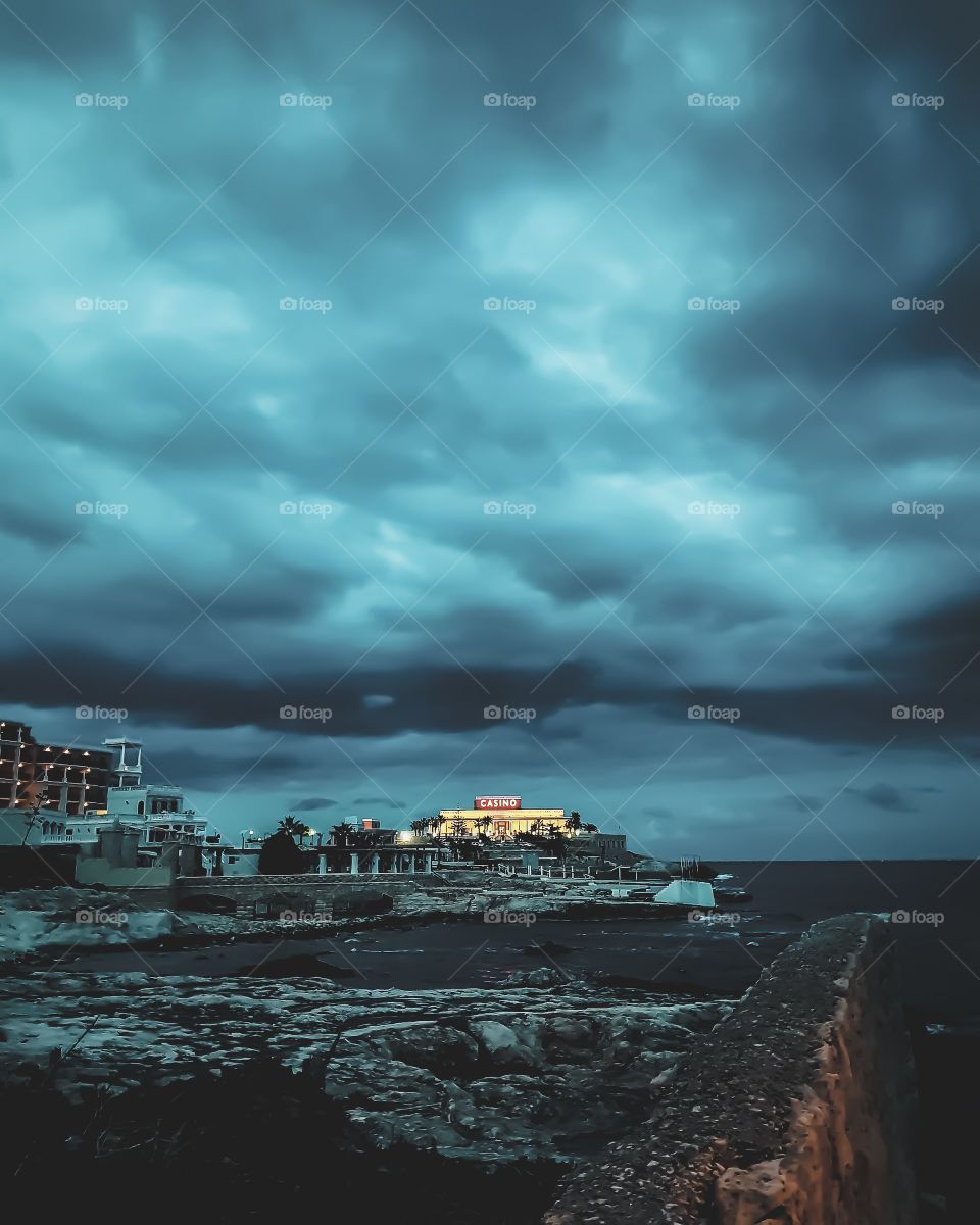 A stormy weather hits Maltese Casino Dragonara. Apparently it doesn't like to gamble.