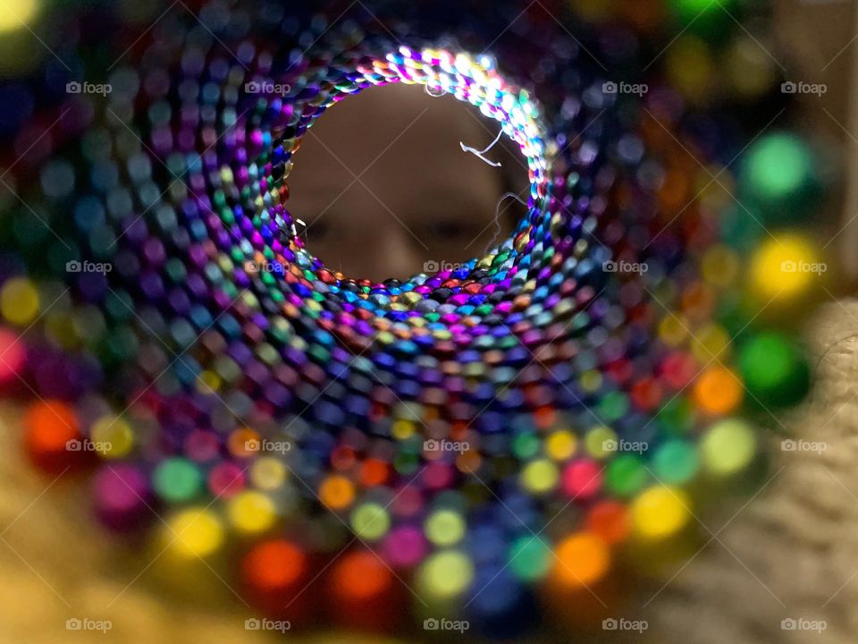 Lights And Colorful Cylinder To Look Through