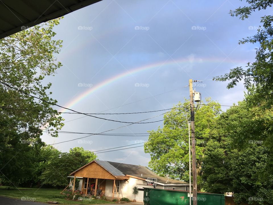 Rainbow as the rain was falling and the sun was shining. Remembering Gods promise.