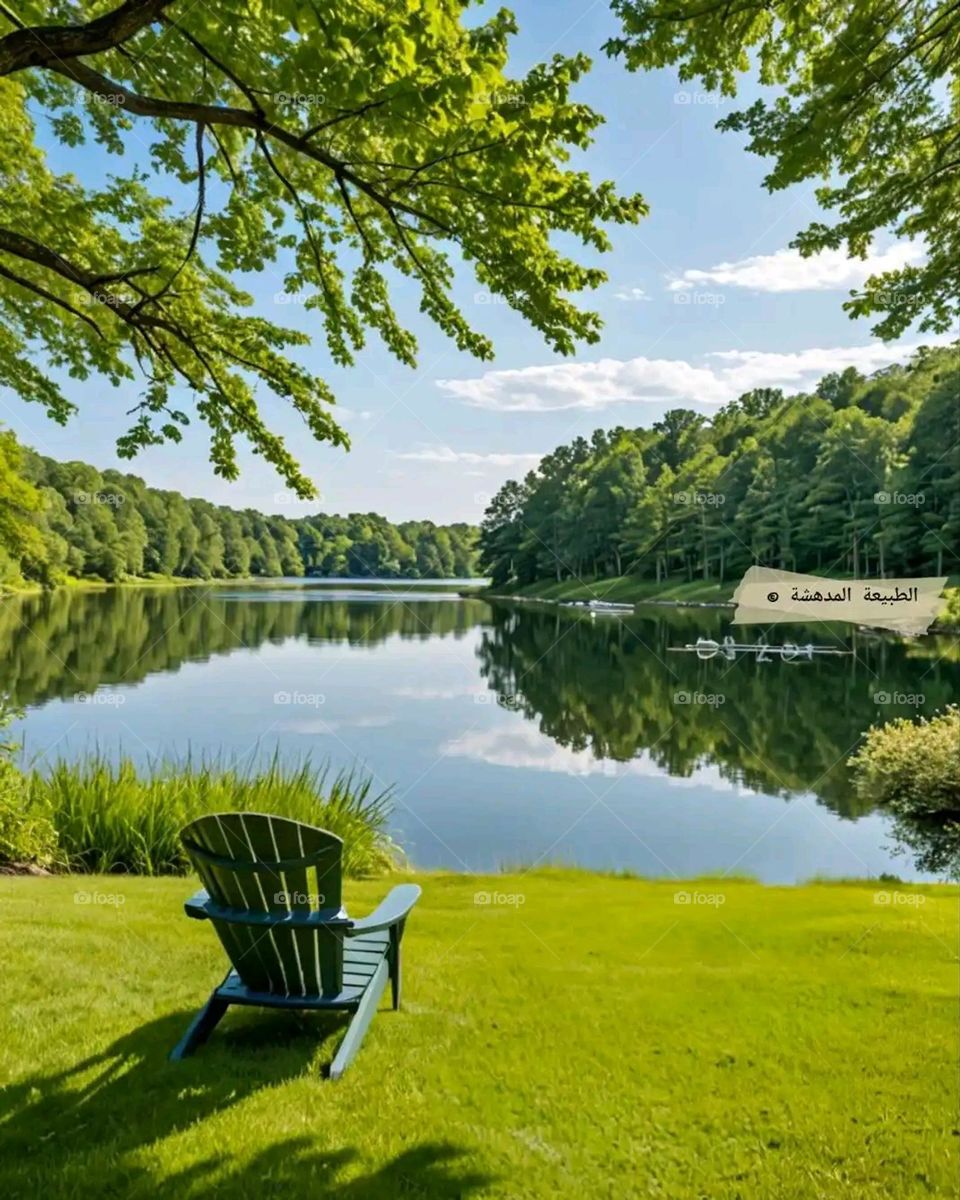 Glory be to God, the magnificent and picturesque view and the natural green trees are a view that is nothing more wonderful than it