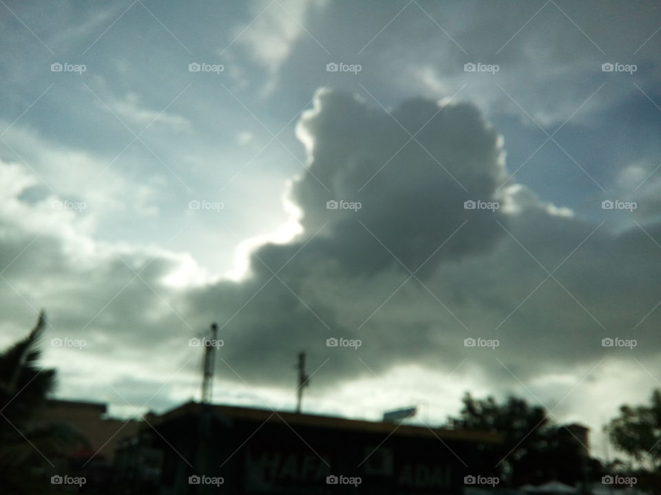 dark clouds and sun light