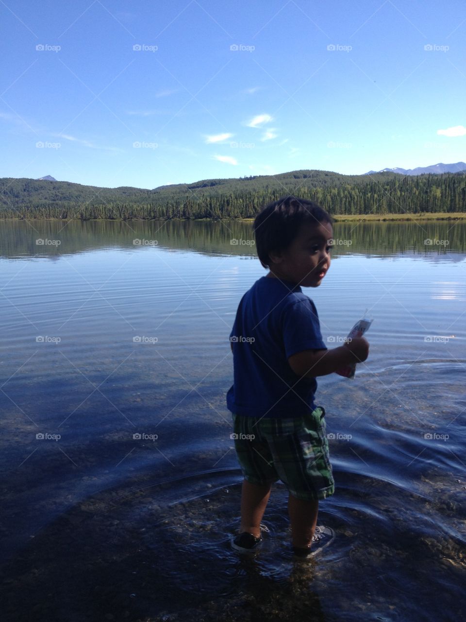 Walking into the Alaskan waters