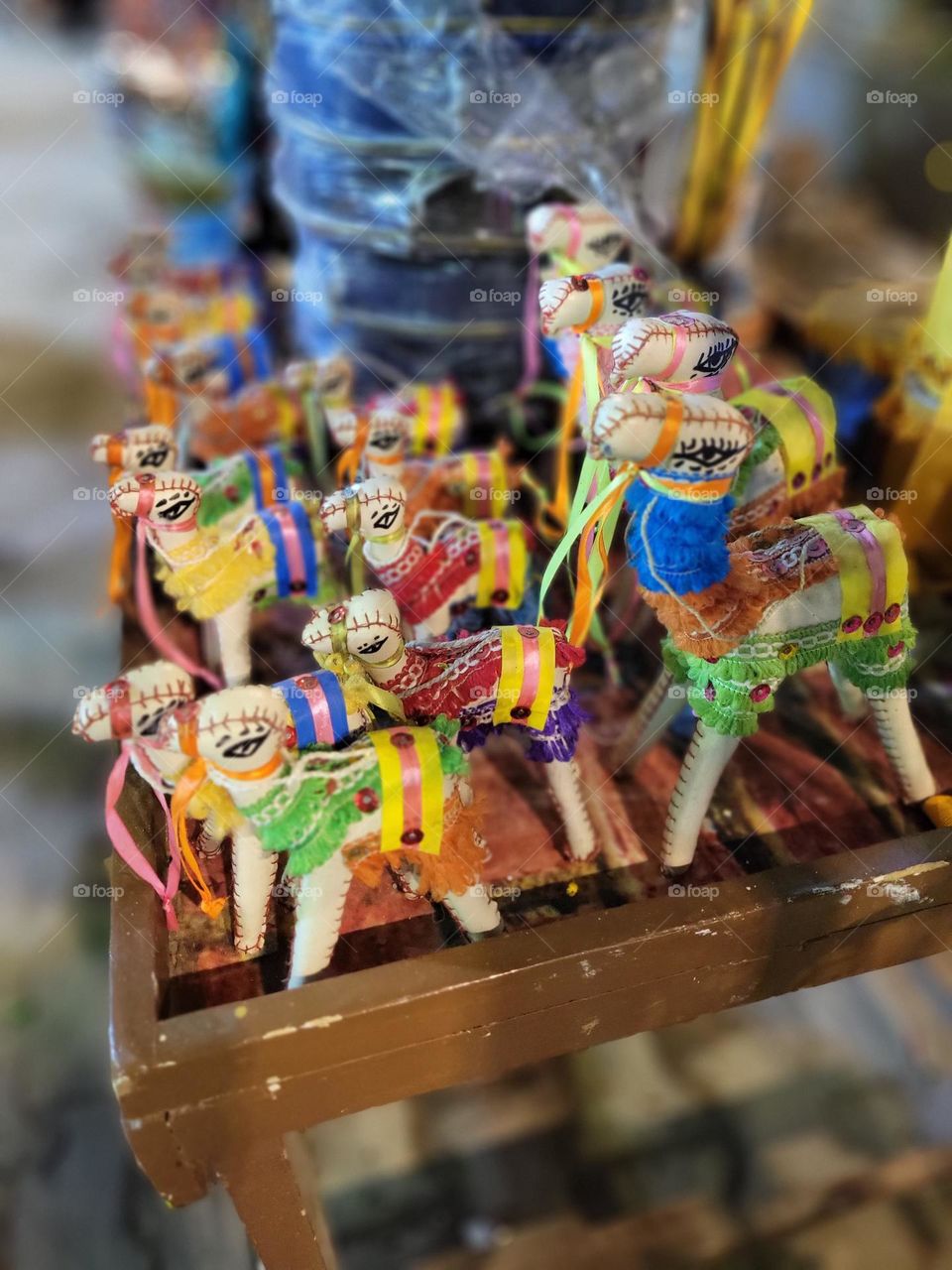 Traditional toy camels at Khan el-Khalili Cairo Egypt