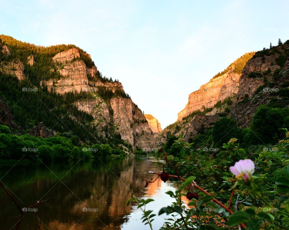 Glenwood Springs, Colorado at sunrise. 