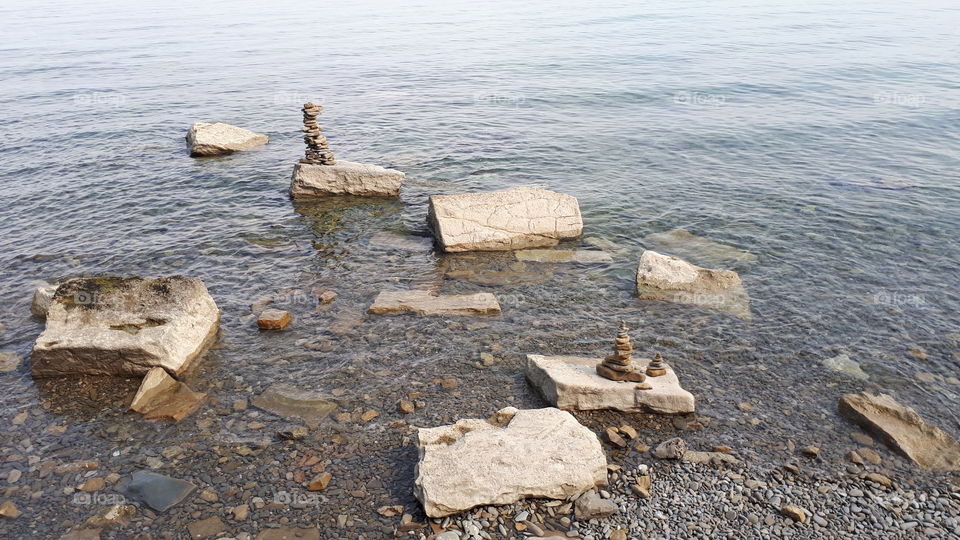 Water, No Person, Sea, Seashore, Stone