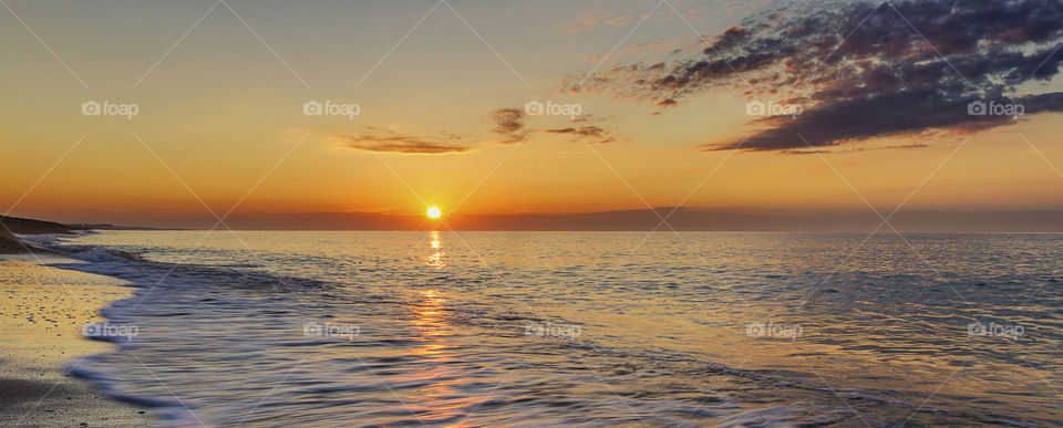 Sunset, Dawn, Sun, Water, Sea
