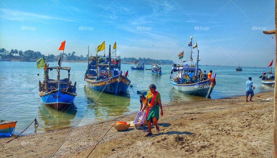 People working hard to earn money - daily life of fisherman , fishing