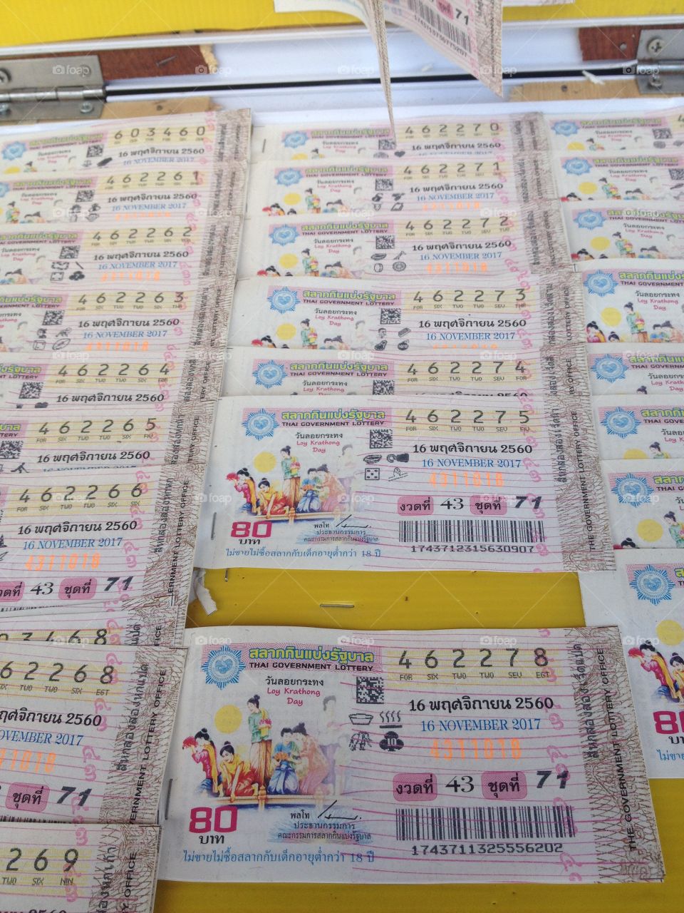 Lottery of Thailand. 