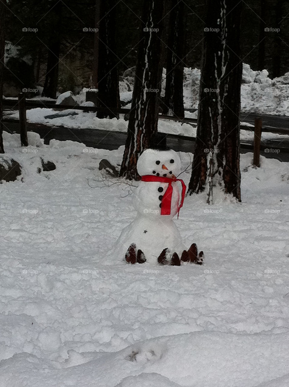 snow winter mountains snowman by scarlet