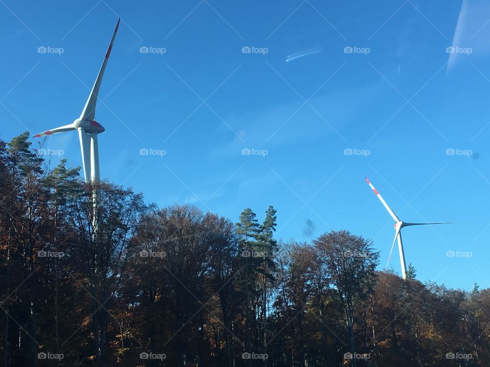 Windmills in central Europe