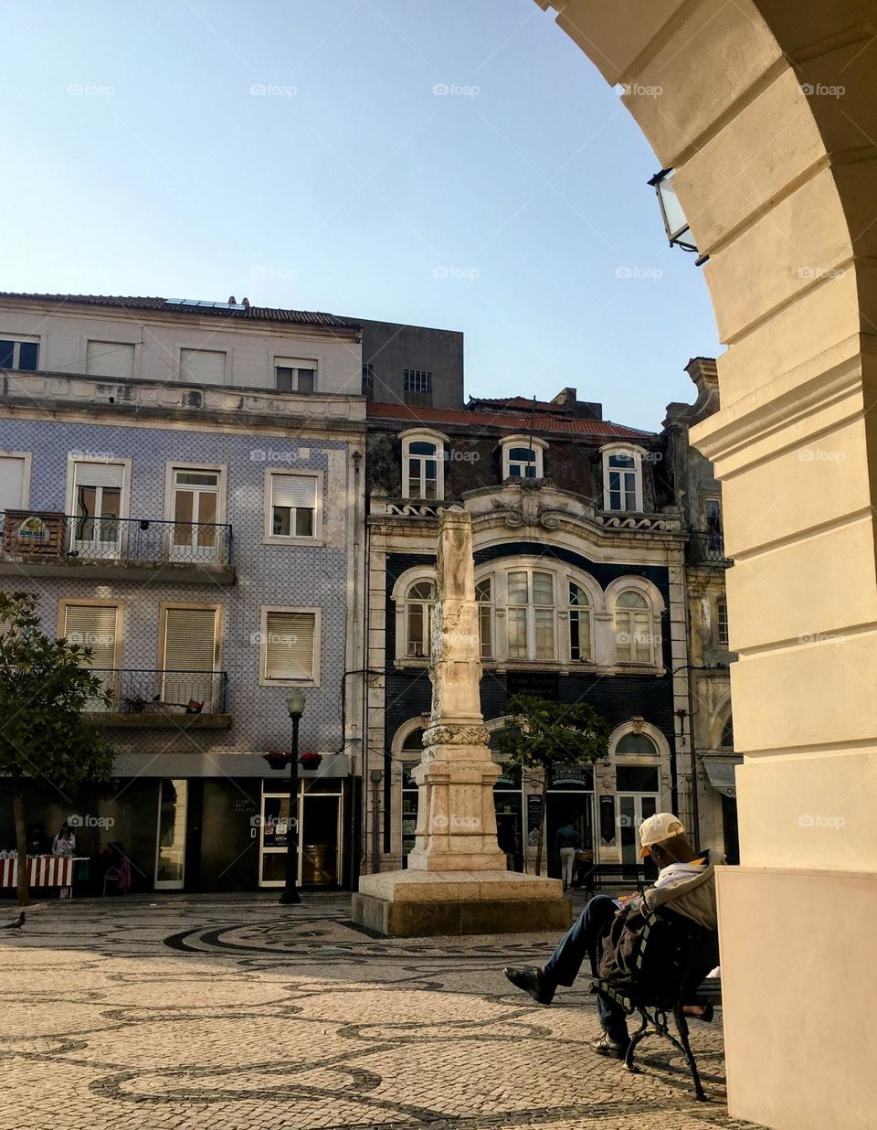 Man sitting in a Portuguese city
