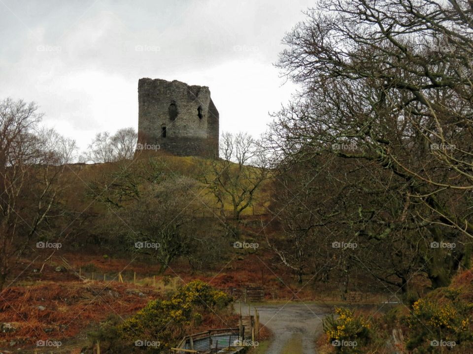 Folly in Snowdonia. Beautiful tower hidden in Snowdonia