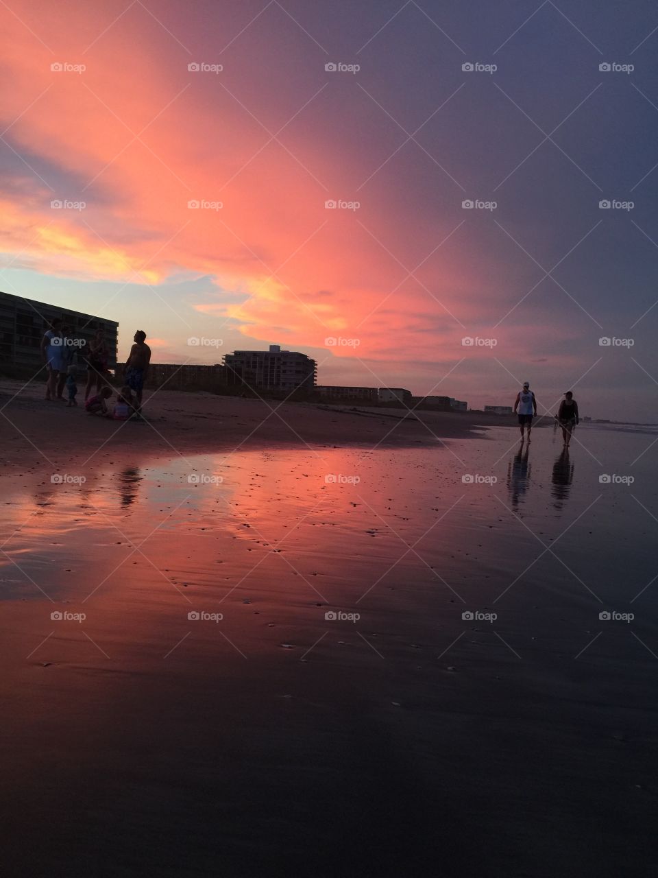 beach silhouette and beautiful scenery 