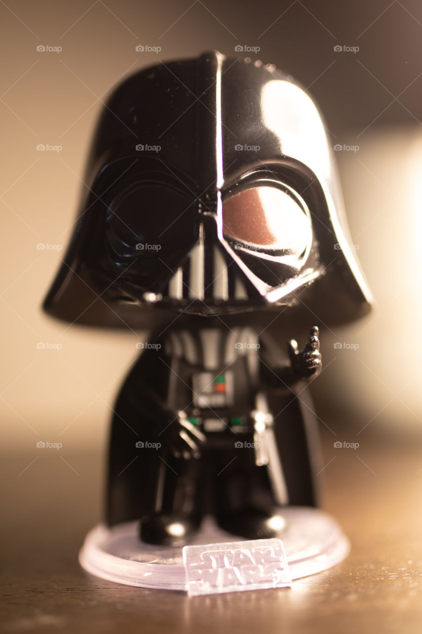 Darth Vader figurine being all creepy and cute and stuff. 