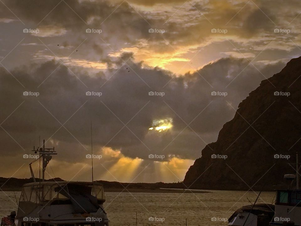 Sunset with biblical rays