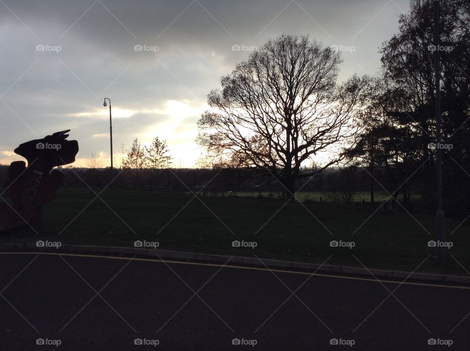 Before sunset in Leicester city, England 