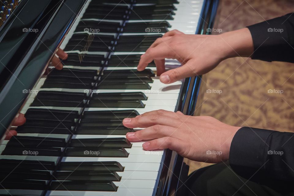 A person playing piano