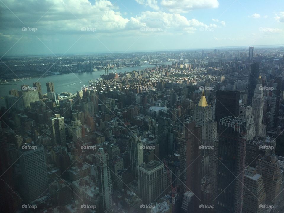 Manhattan New York City cityscape landscape skyline view from the Empire State Building 