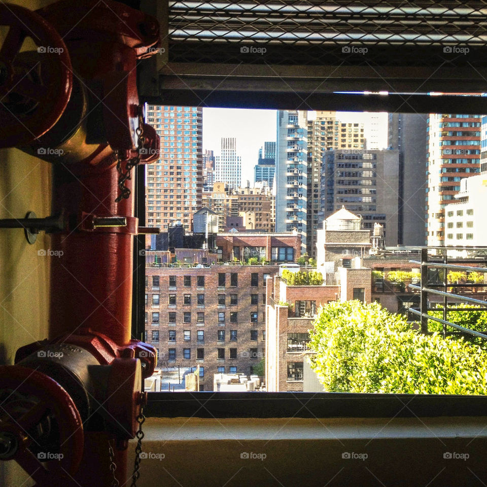 Window view in New York City