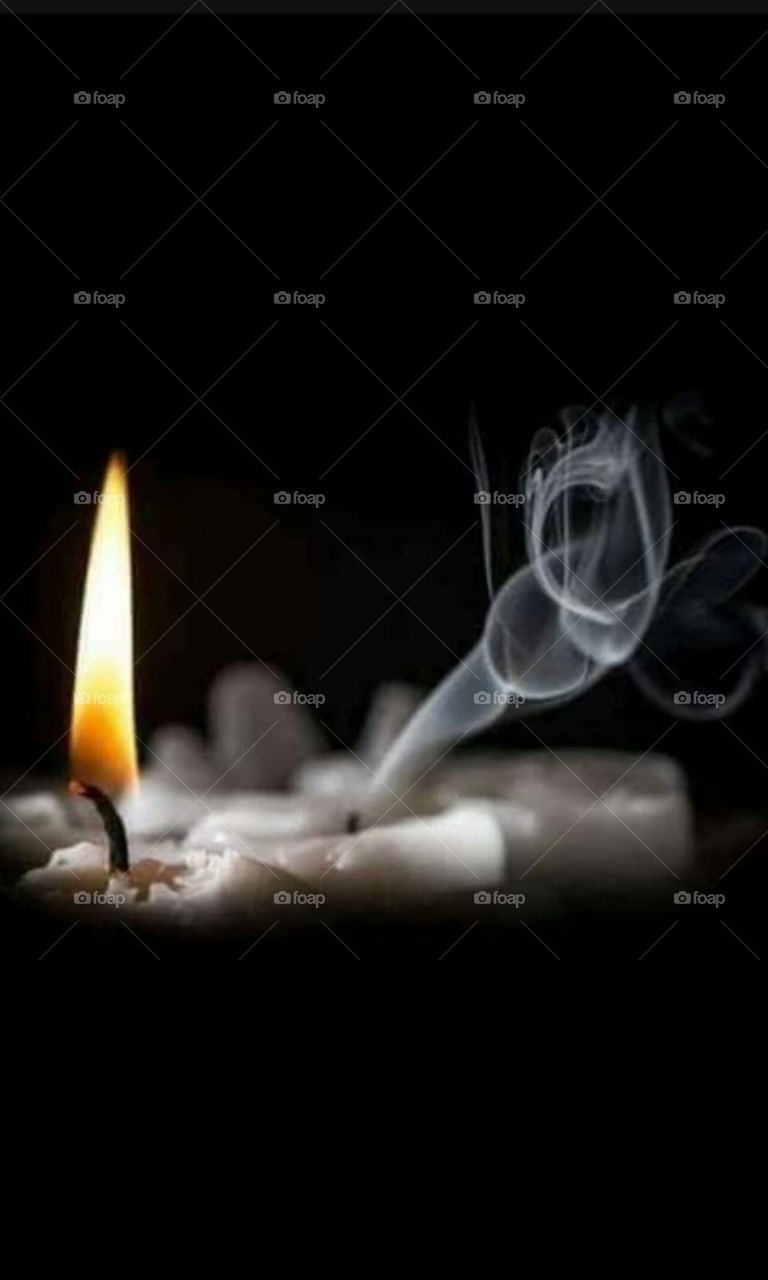 candle and smoke