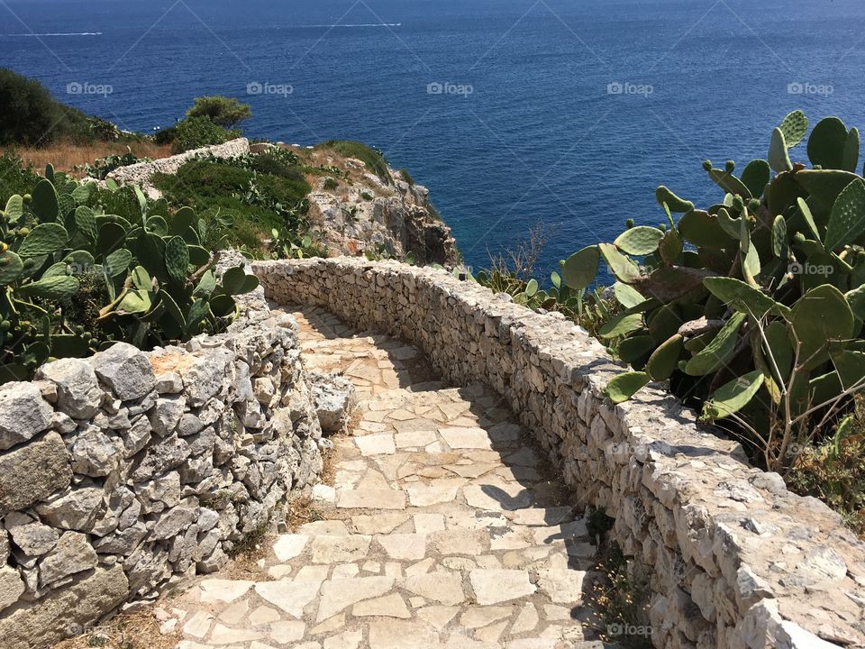 Rock stairs, Zinzulusa caves, Salento, Puglia, Italy