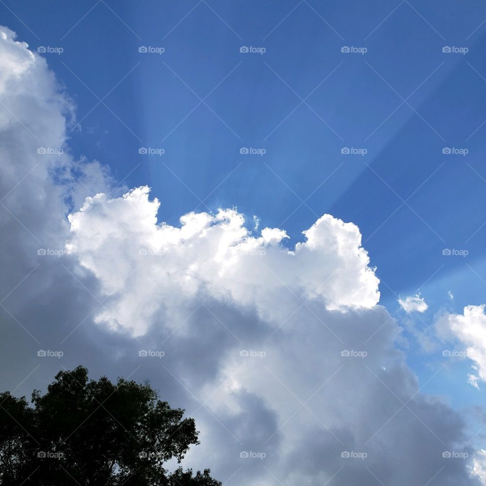 A heavenly scene of glorious clouds and sunshine