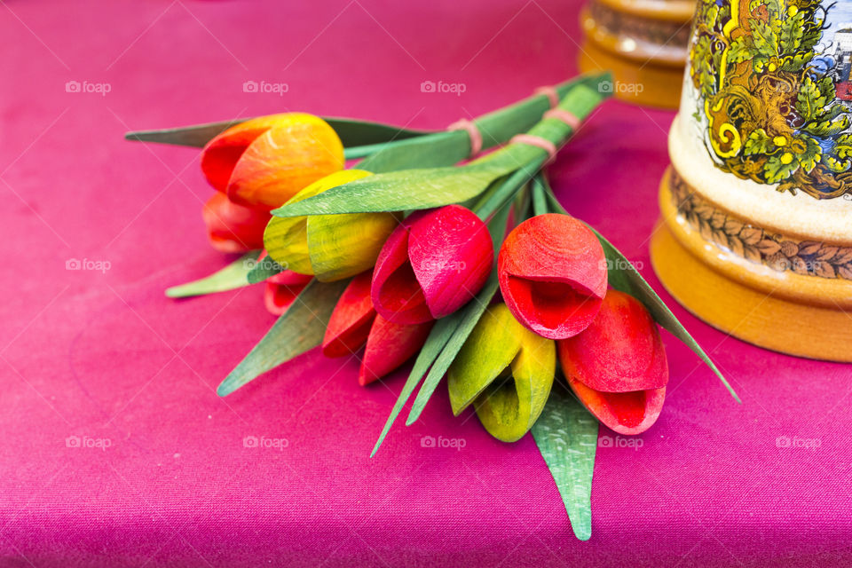 Wooden flower bouquet found in Prague crafts market 