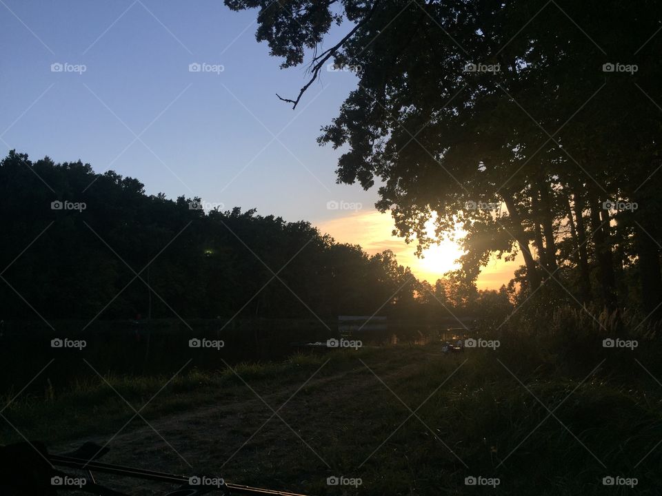 Sunset in the pond