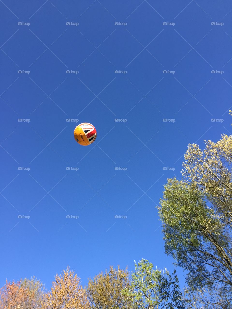 Soccer ball in the sky 