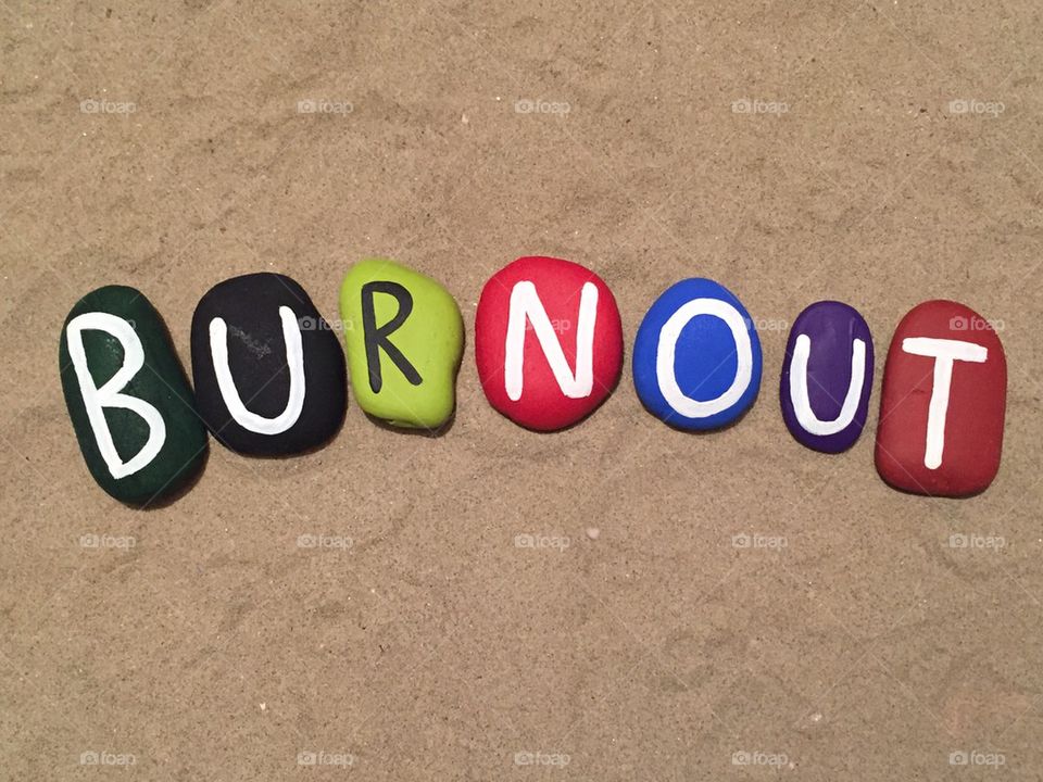 Burnout, psychological disease on stones