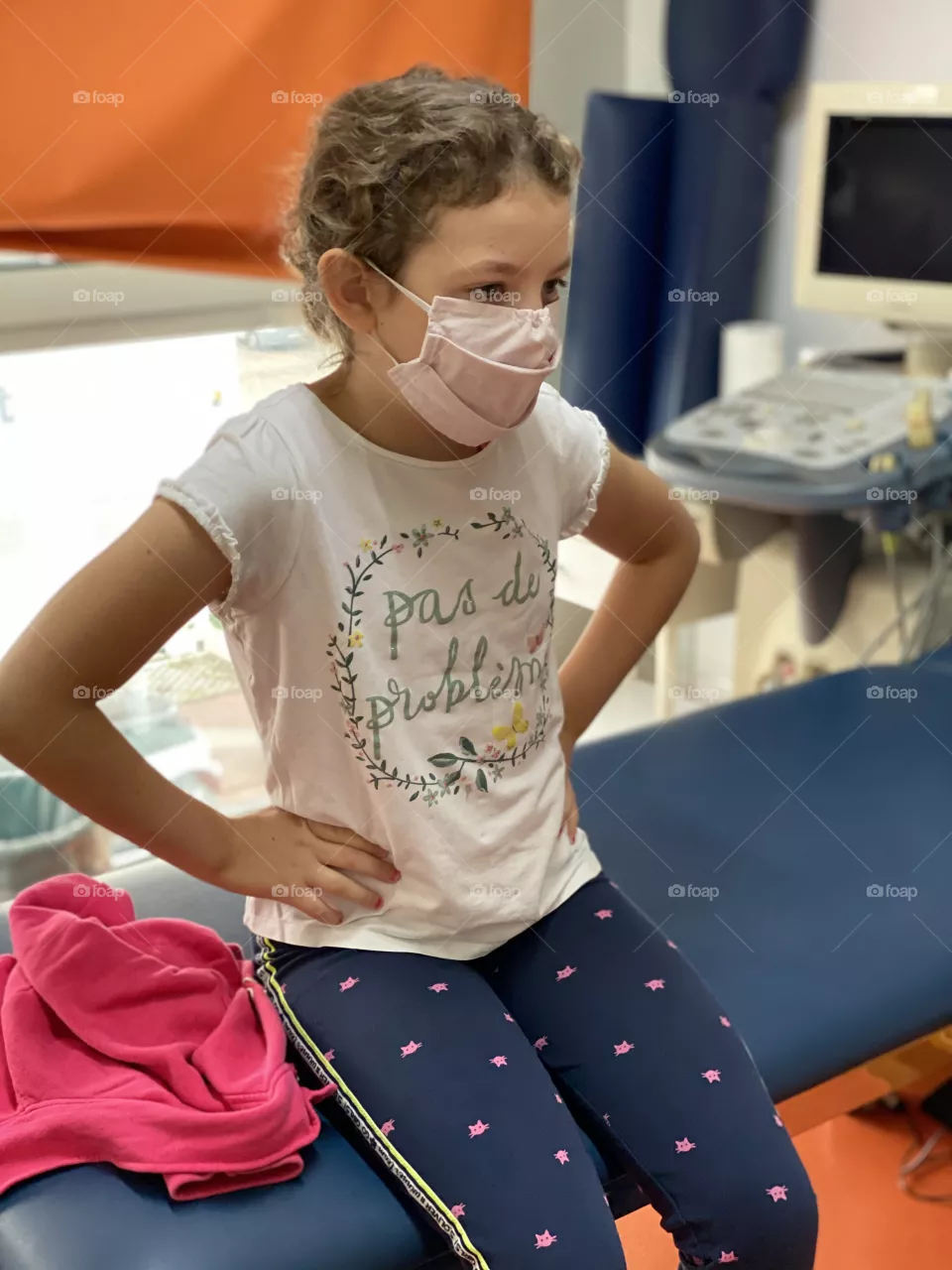 A masked girl Ahh the doctor