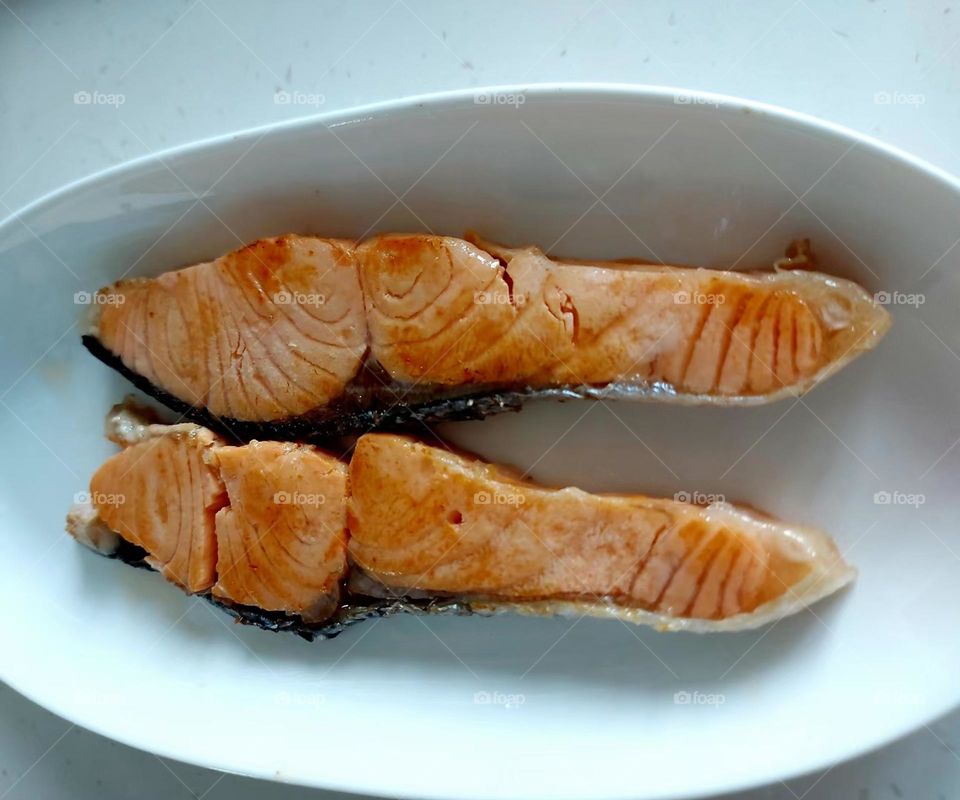 fried salmon