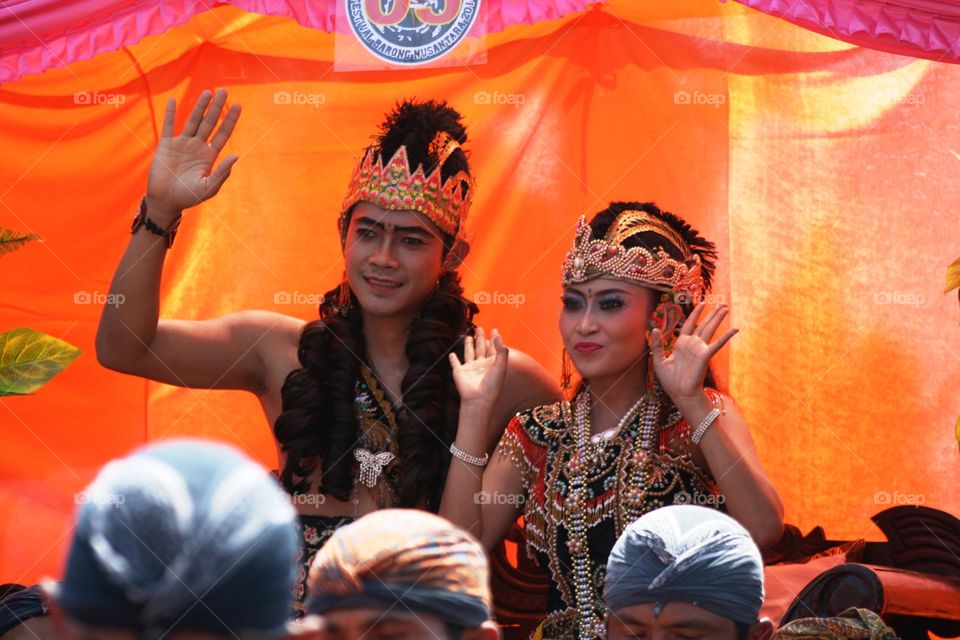 dancer parade. dancer parade in blora perform barongan dance