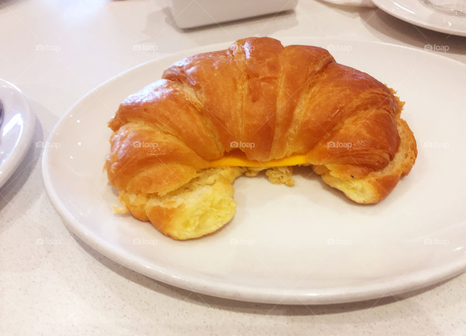 Croissant on a plate