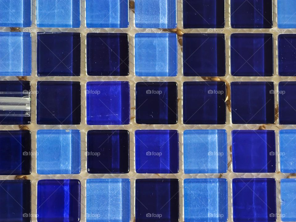 tiles in shades of blue