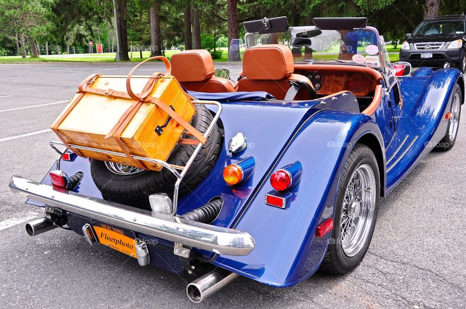 Morgan Classic Roadster. Classic British Import a 1997 original Morgan convertible roadster in cobalt blue. 
Zazzle.com/Fleetphoto 