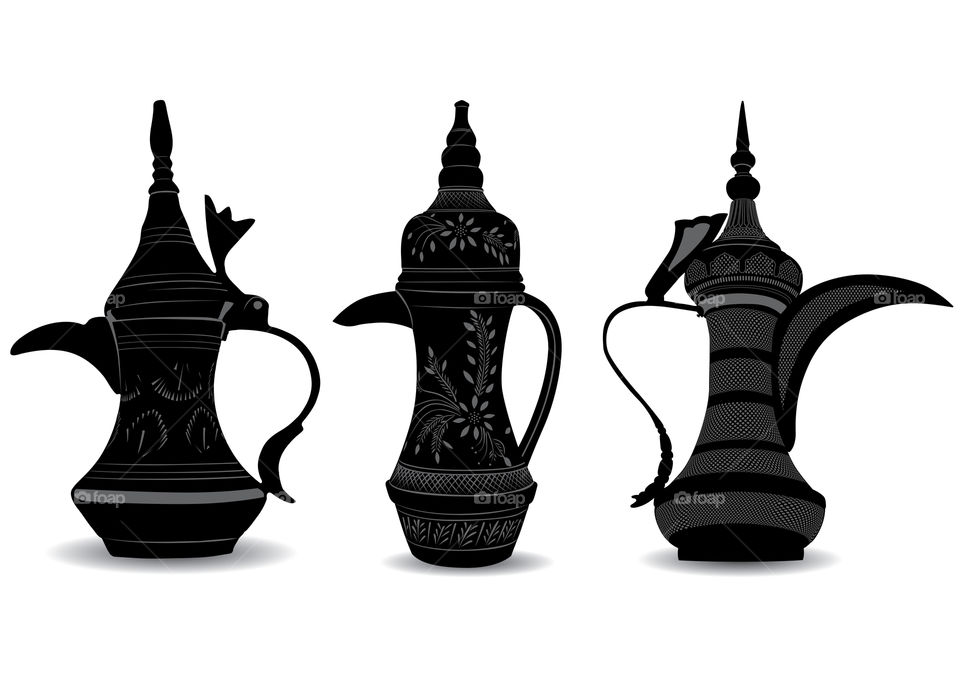 Arabic coffee pot Dallah illustration