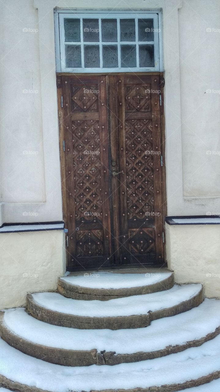 Wooden carved door, Östergötland,Sweden