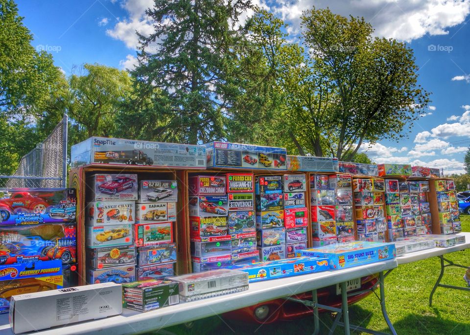 Classic Car Show. Vintage Model Cars for Sale