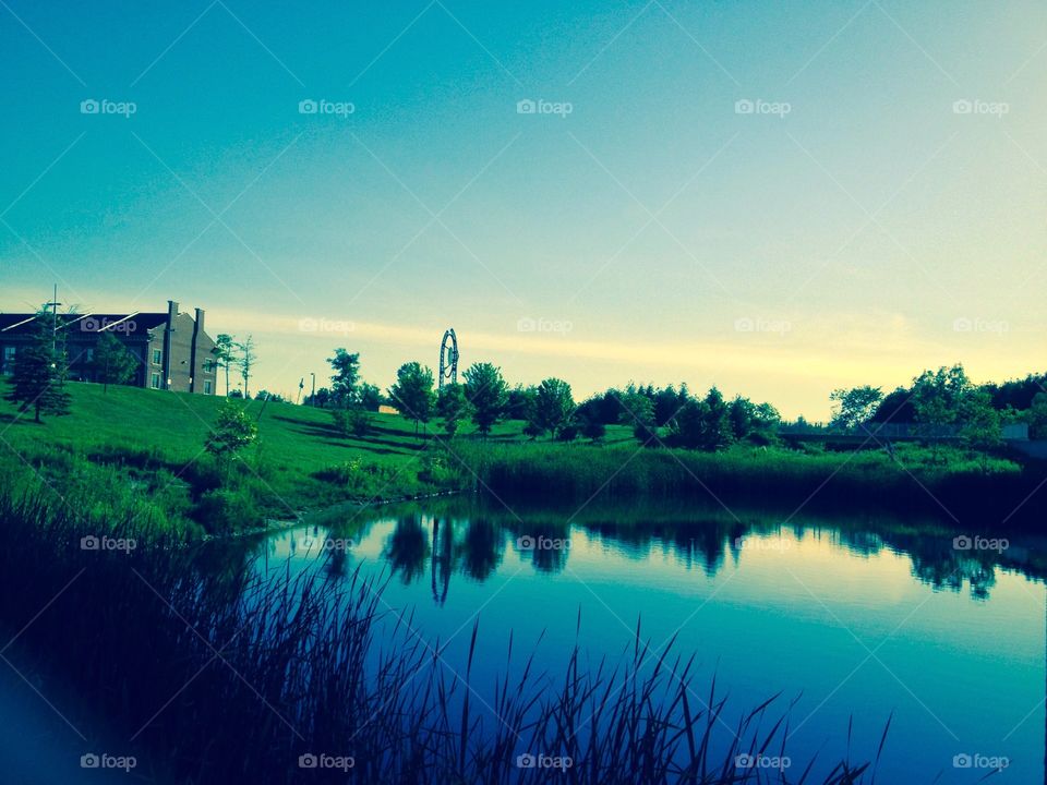 Break by the pond