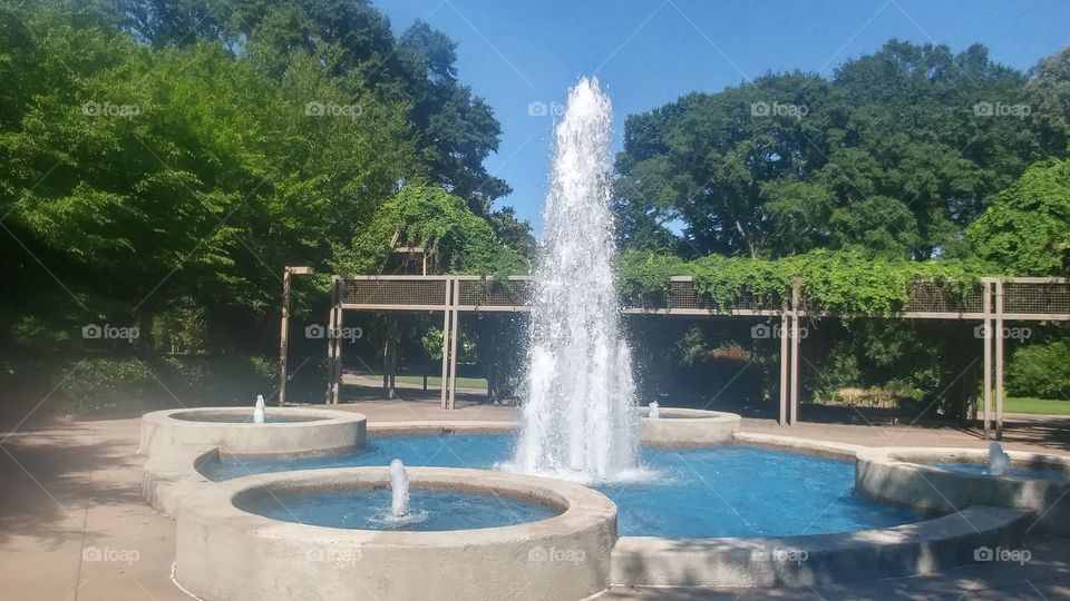 water fountain in the summer