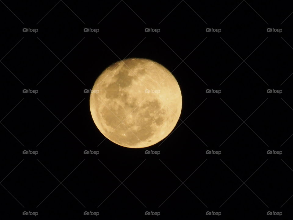 Full moon night in black sky background