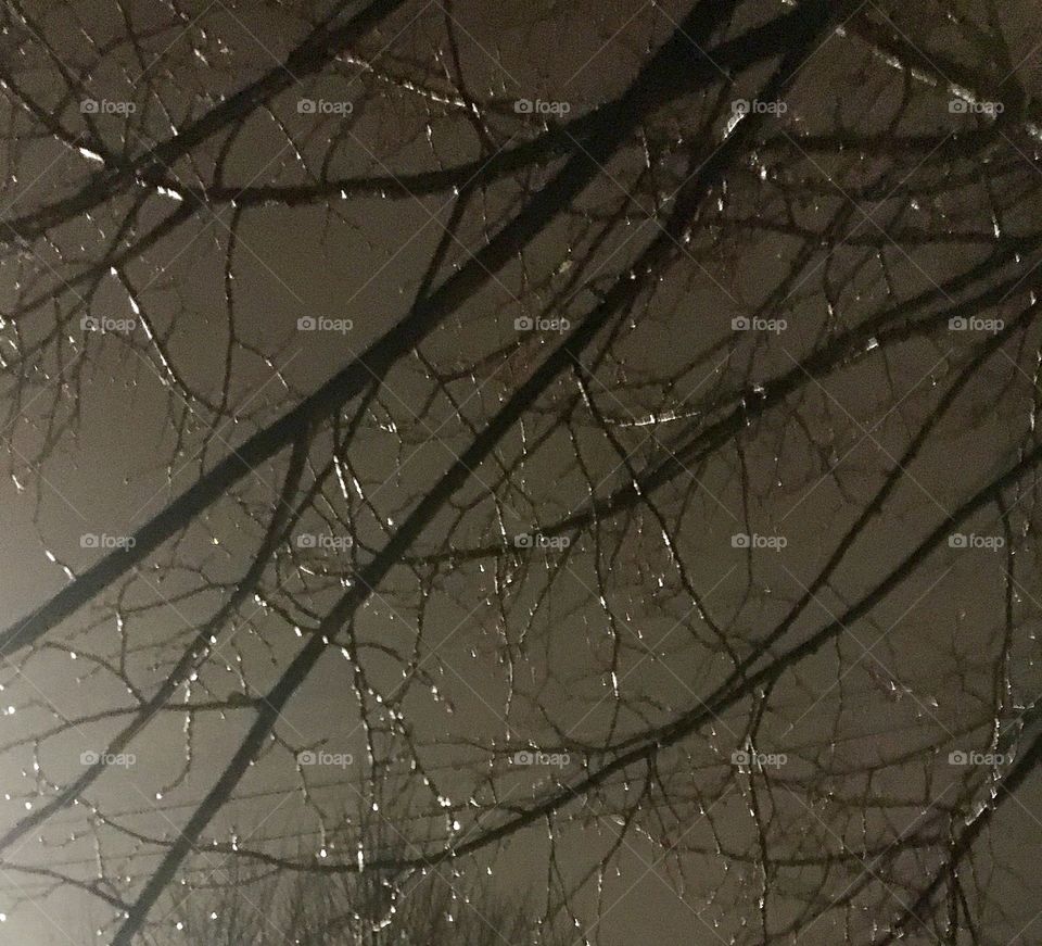 Rainy winter night sky in Brooklyn 