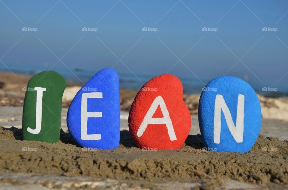 Jean, female given name on stones