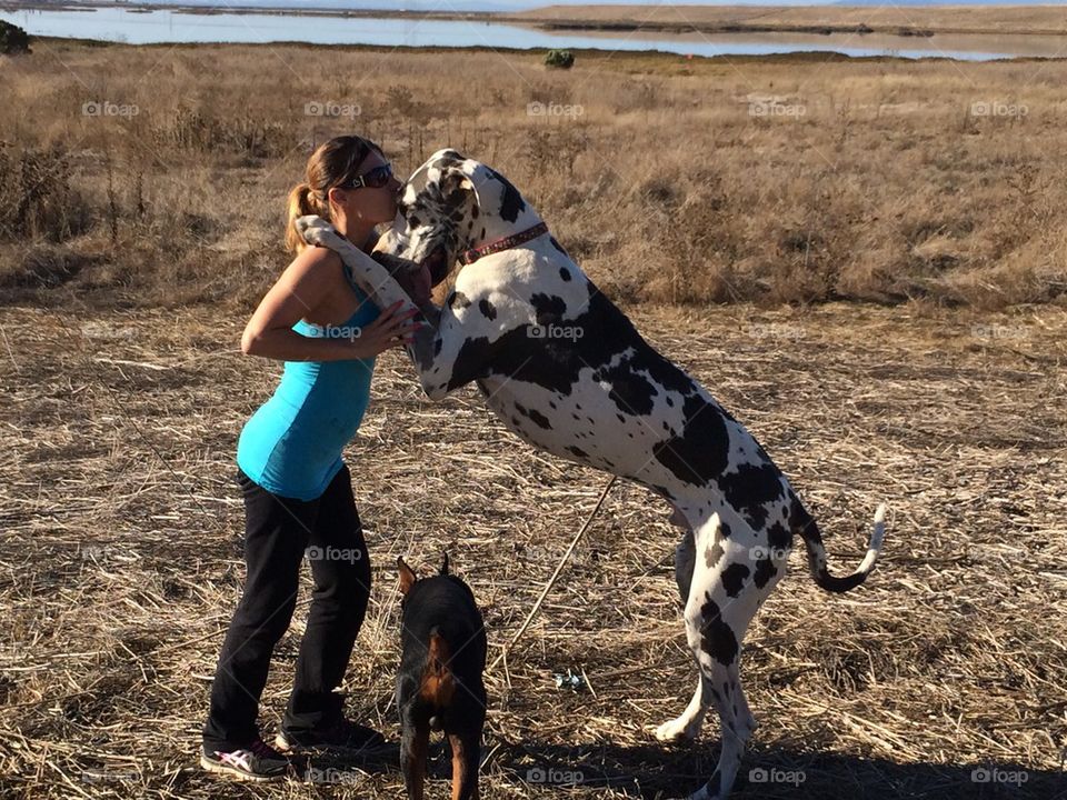 Bond between girl and her dog 