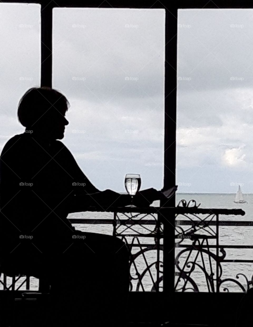 Women reading by the sea in Trouville